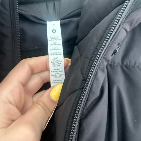 COPY - Lululemon Down Wunder 8 Black Puffer Coat - Picture 5 of 6